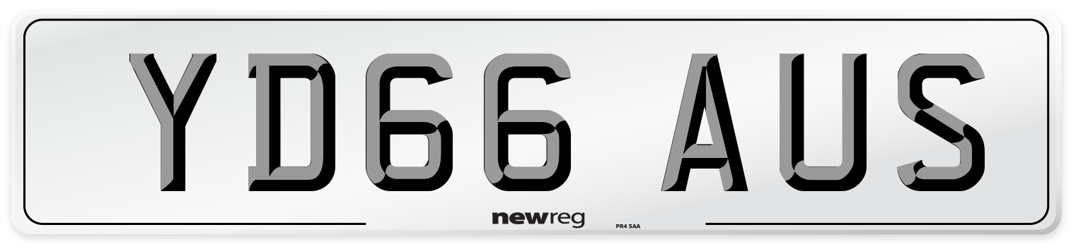 YD66 AUS Number Plate from New Reg